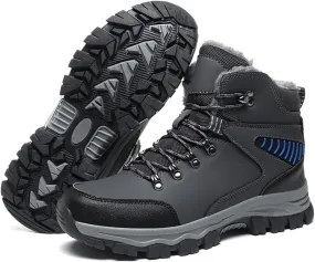 Men's Winter Snow Boots Anti-Slip Water-Proof Warm Lightweight Fur-Lined Outdoor Comfort Insulated Ankle Lace-Up Wear-Resistant Cold Hiking Classic Booties