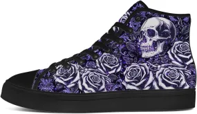 Men's Women's Skull High Top Sneakers Canvas Shoes Floral Skull Shoes Gifts for Boyfriend Girlfriend