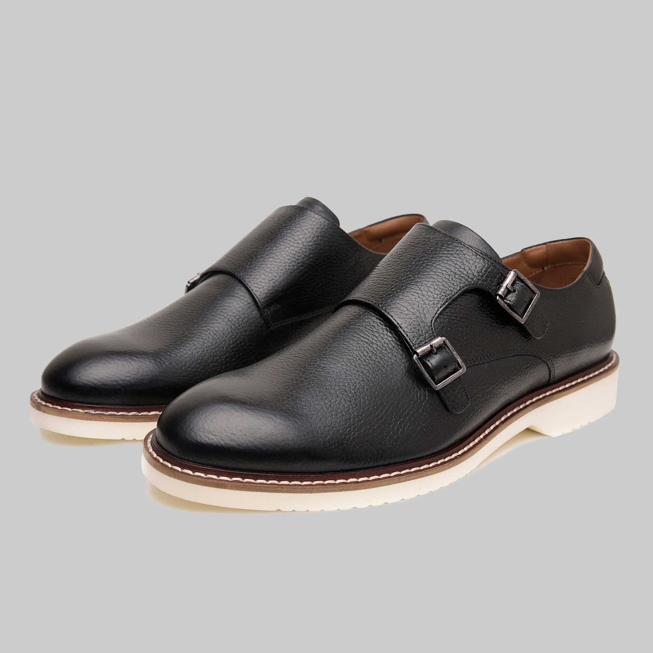 Neil Plain Toe Monk Strap Casual Shoes