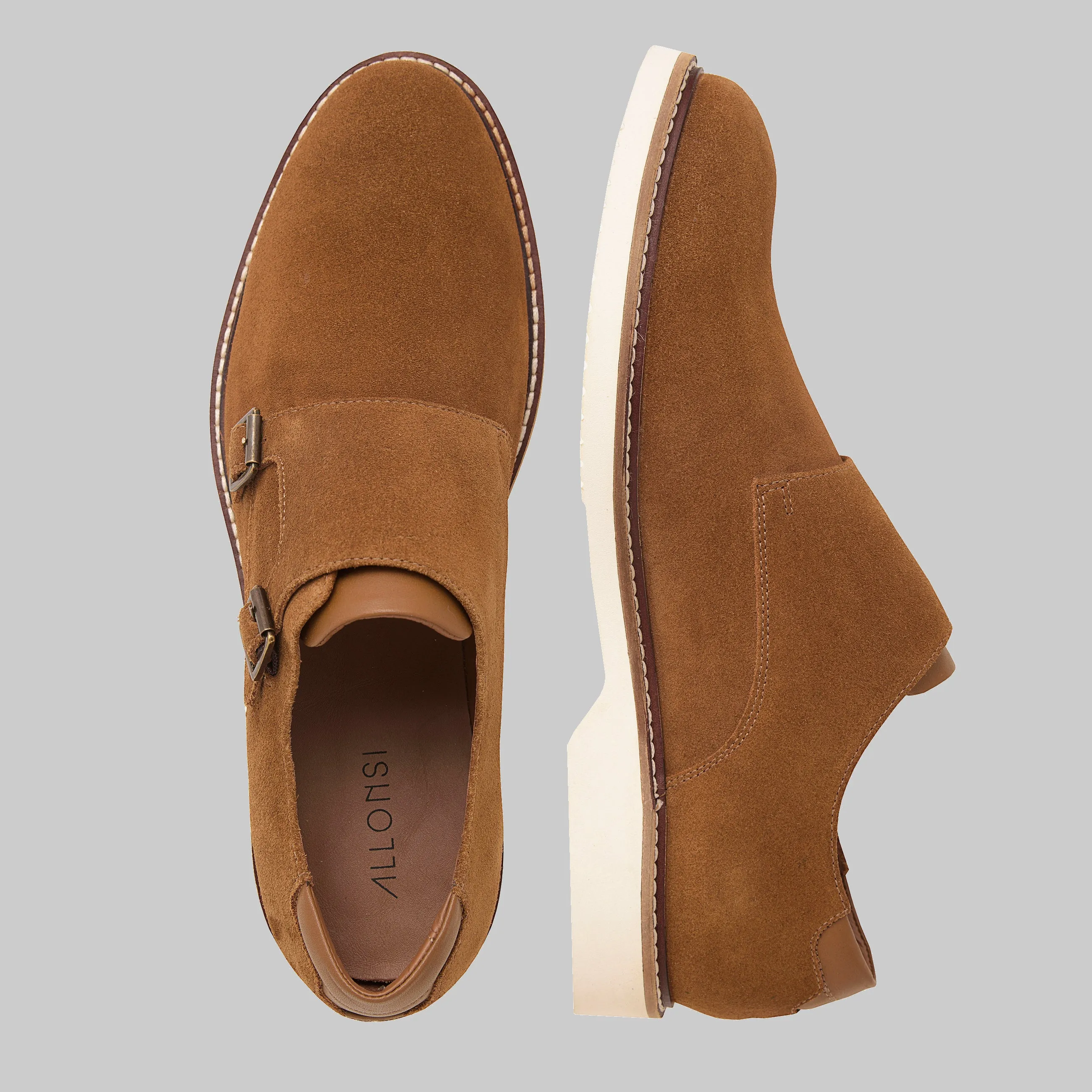 Neil Plain Toe Monk Strap Casual Shoes