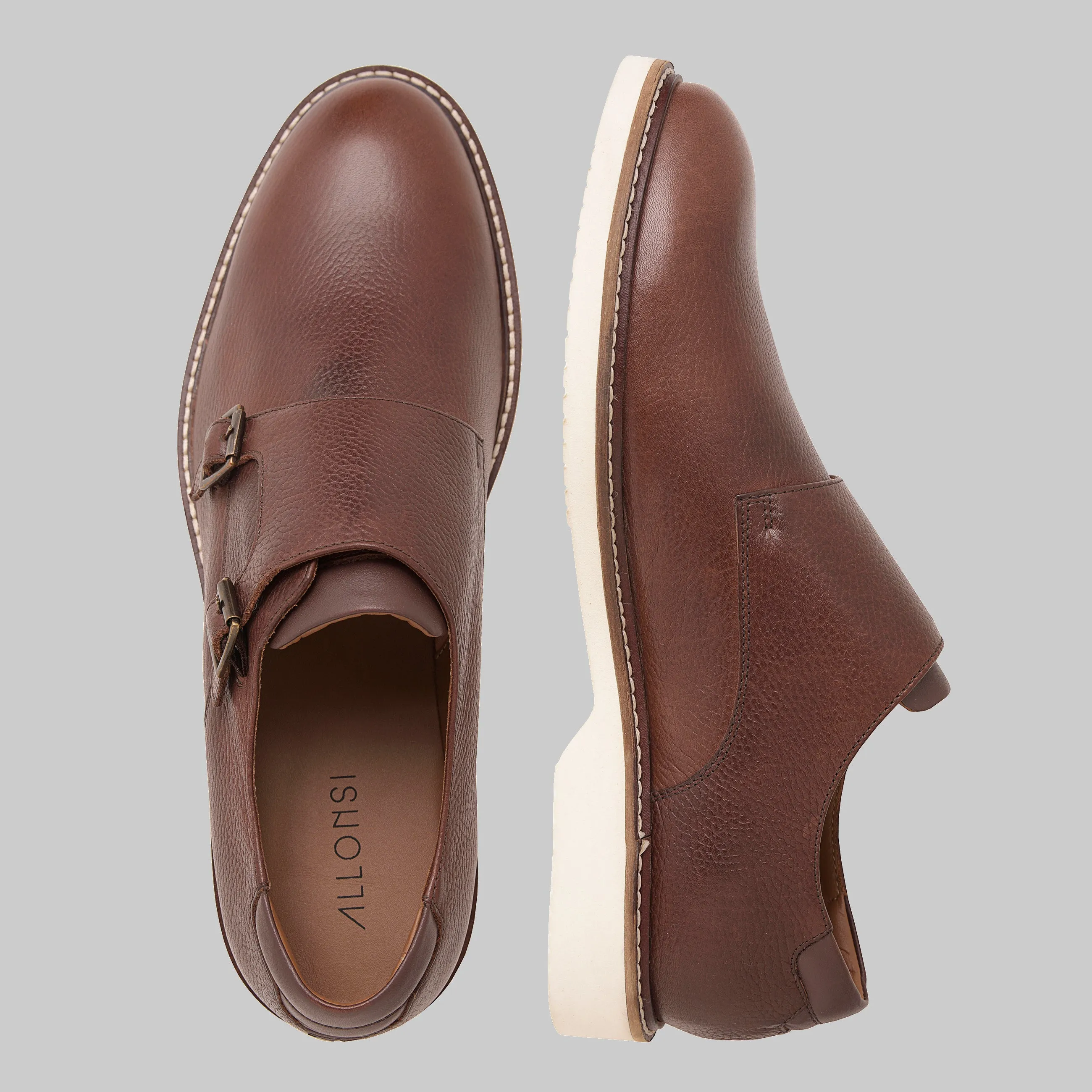 Neil Plain Toe Monk Strap Casual Shoes