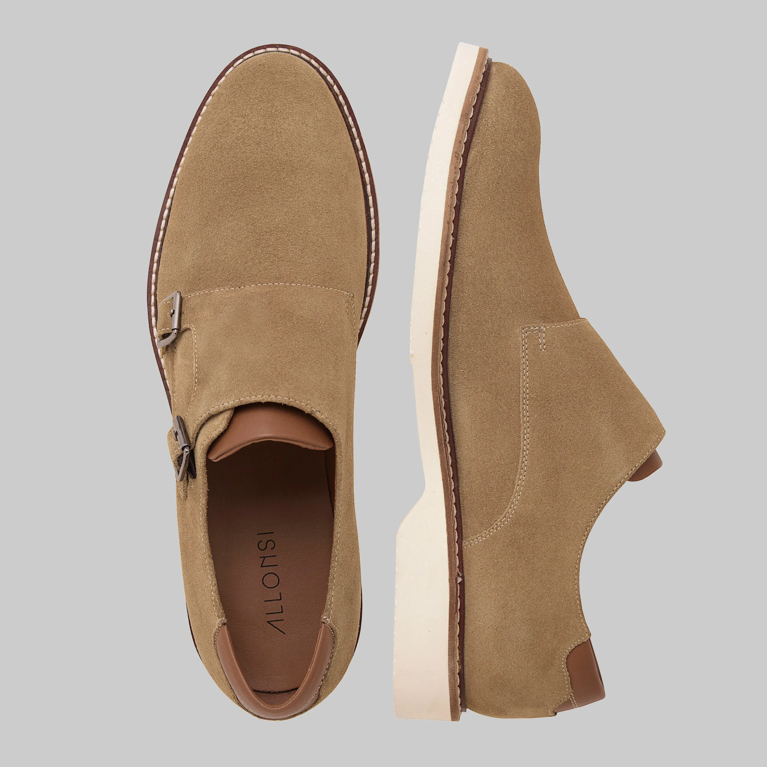 Neil Plain Toe Monk Strap Casual Shoes