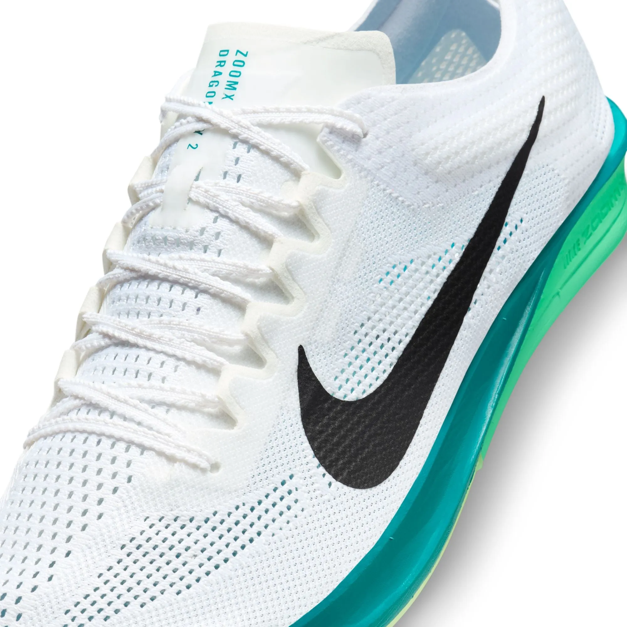 Nike ZoomX Dragonfly 2 Running Spikes White / Black / Bright Spruce / Electric Algae