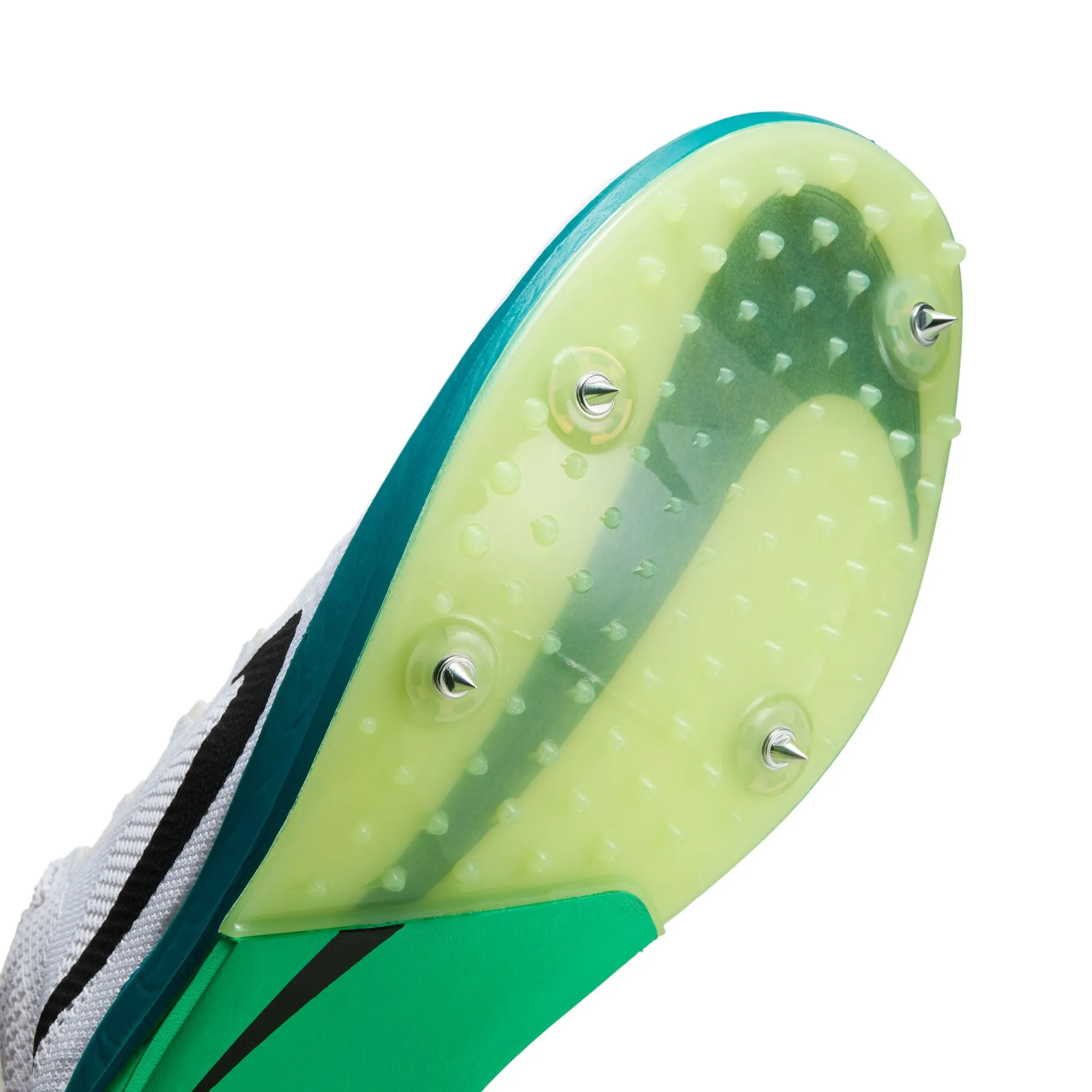 Nike ZoomX Dragonfly 2 Running Spikes White / Black / Bright Spruce / Electric Algae