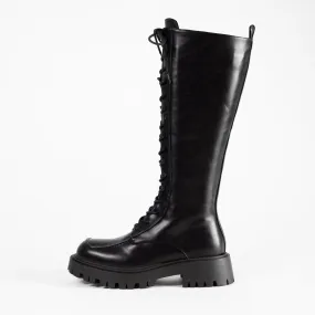 RAID Caspian Lace Up Long Boot in Black