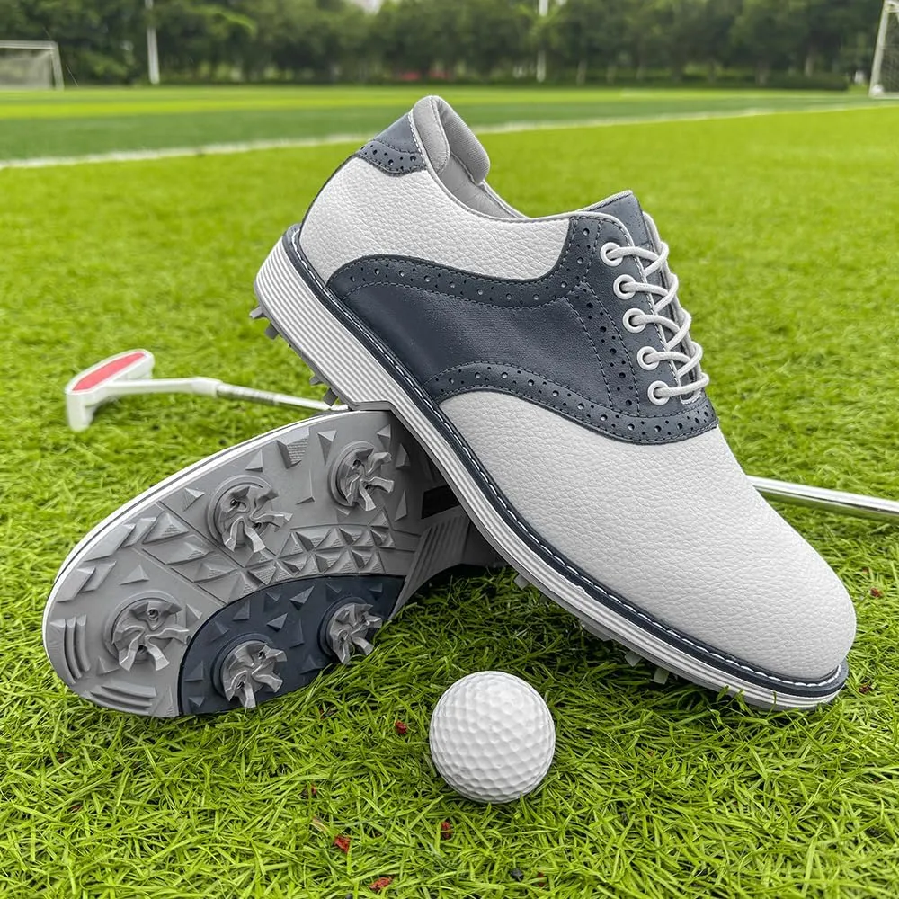 THESTRON Men Golf Shoes Waterproof Professional Golf Footwears Spikes Spikeless Golf Walking Sneakers Turf Sports Golf Training Sneakers for Men