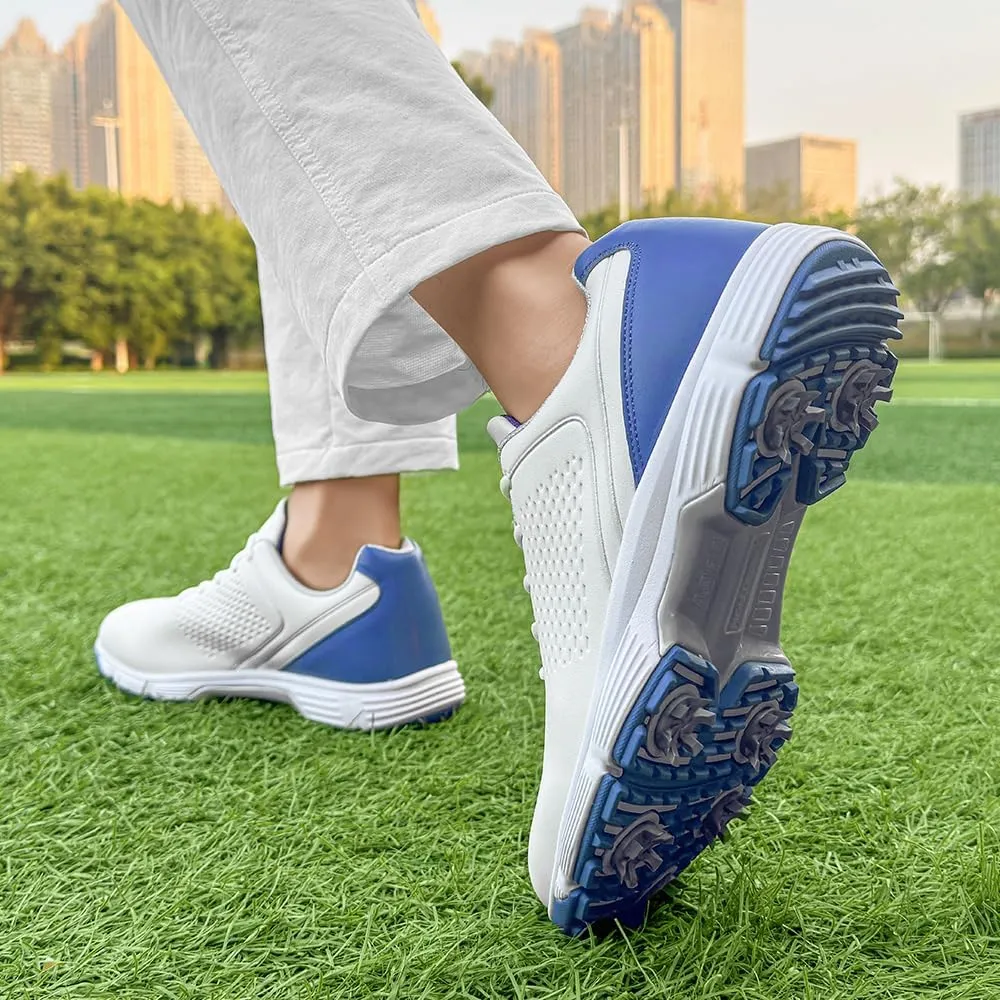 THESTRON Professional Golf Shoes for Men 7 Spikes Non-Slip Outdoor Golf Sport Training Sneakers Mens Comfortable Sport Shoes for Golfing Size 7-15