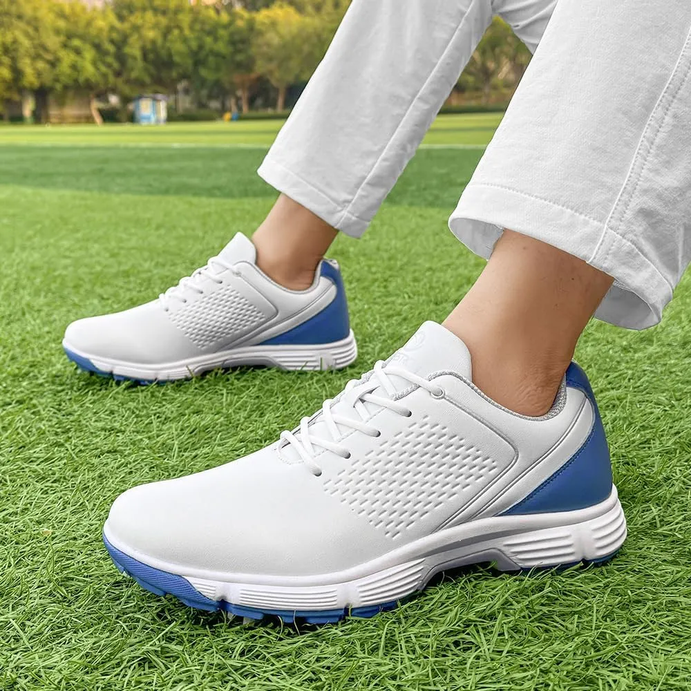 THESTRON Professional Golf Shoes for Men 7 Spikes Non-Slip Outdoor Golf Sport Training Sneakers Mens Comfortable Sport Shoes for Golfing Size 7-15