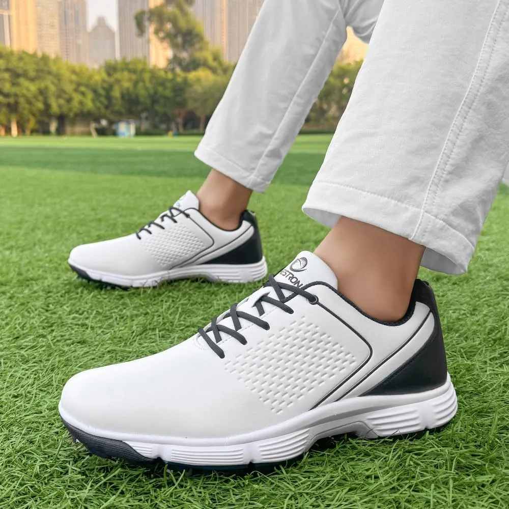 THESTRON Professional Golf Shoes for Men 7 Spikes Non-Slip Outdoor Golf Sport Training Sneakers Mens Comfortable Sport Shoes for Golfing Size 7-15