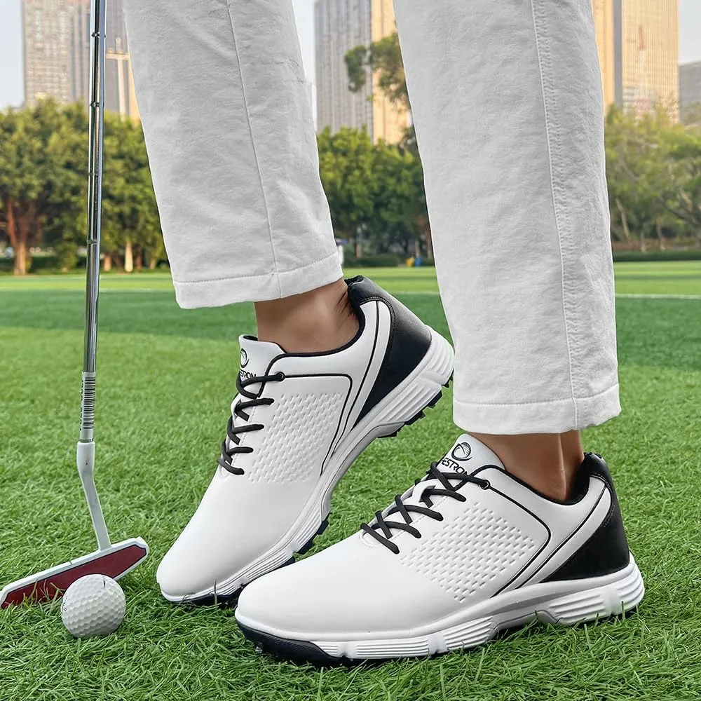 THESTRON Professional Golf Shoes for Men 7 Spikes Non-Slip Outdoor Golf Sport Training Sneakers Mens Comfortable Sport Shoes for Golfing Size 7-15