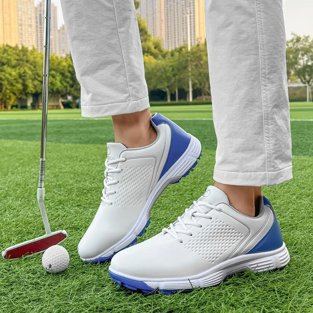 THESTRON Professional Golf Shoes for Men 7 Spikes Non-Slip Outdoor Golf Sport Training Sneakers Mens Comfortable Sport Shoes for Golfing Size 7-15