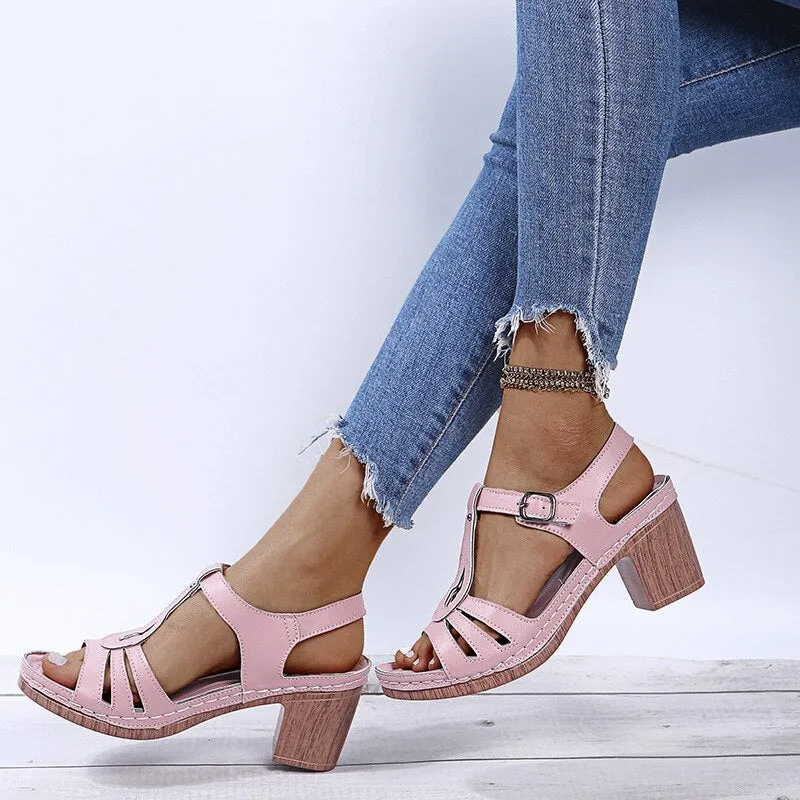 Vanccy Women High Heels Casual Sandals