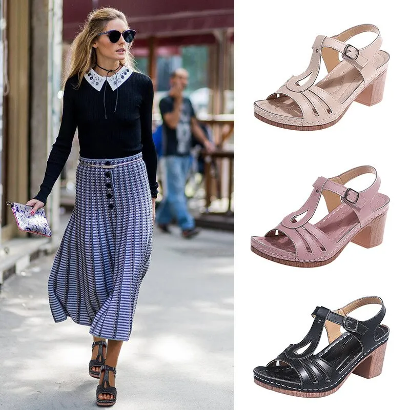 Vanccy Women High Heels Casual Sandals