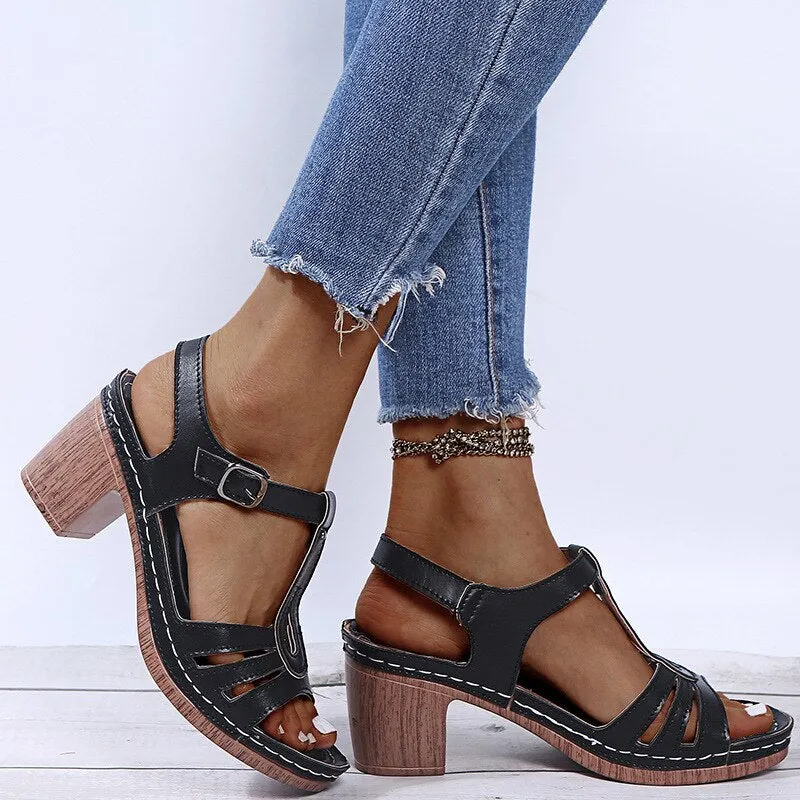 Vanccy Women High Heels Casual Sandals