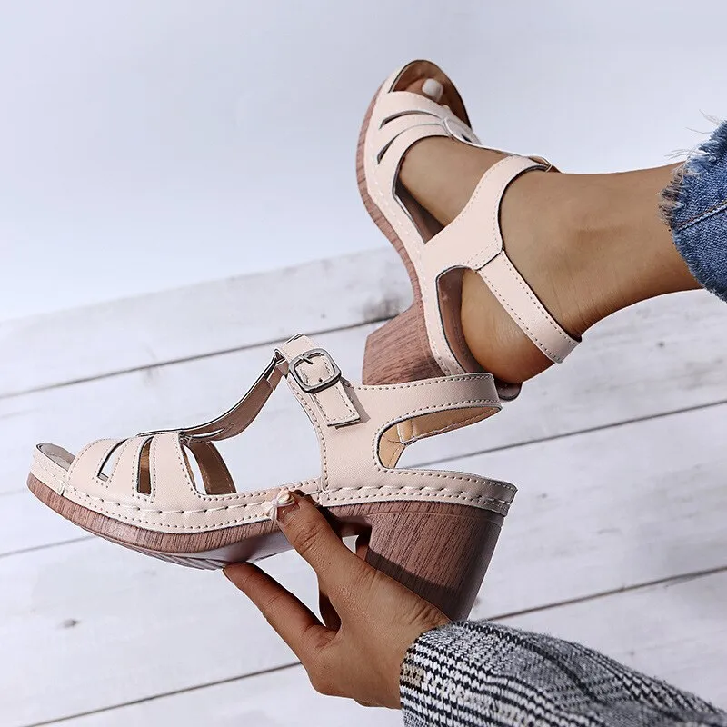 Vanccy Women High Heels Casual Sandals