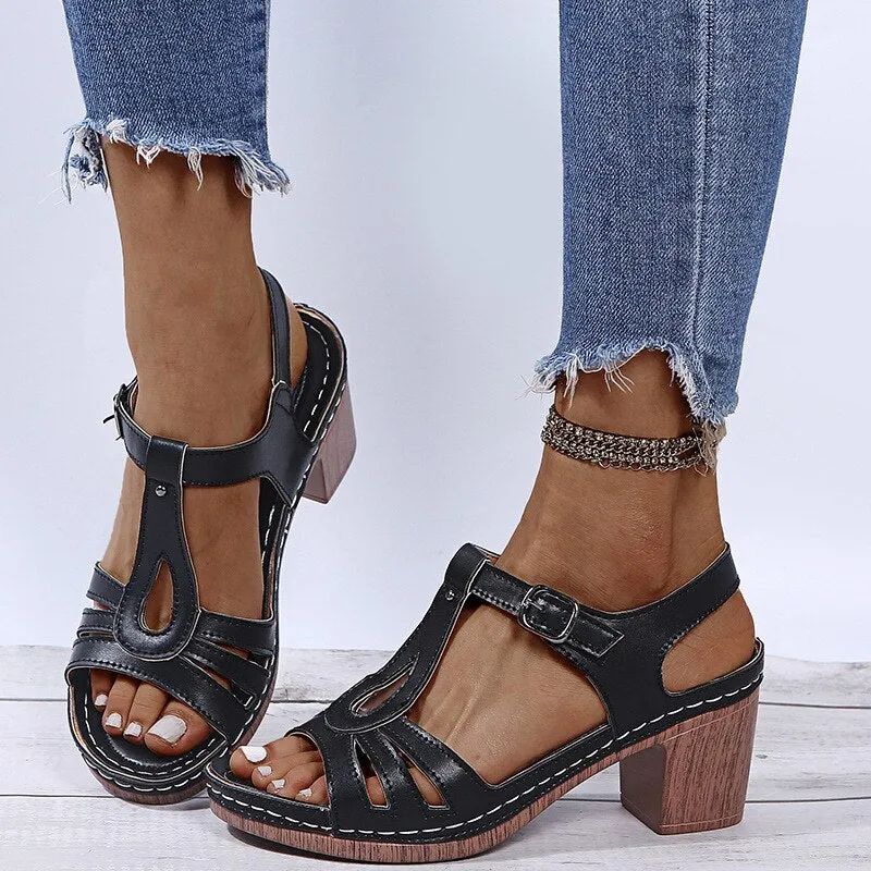 Vanccy Women High Heels Casual Sandals