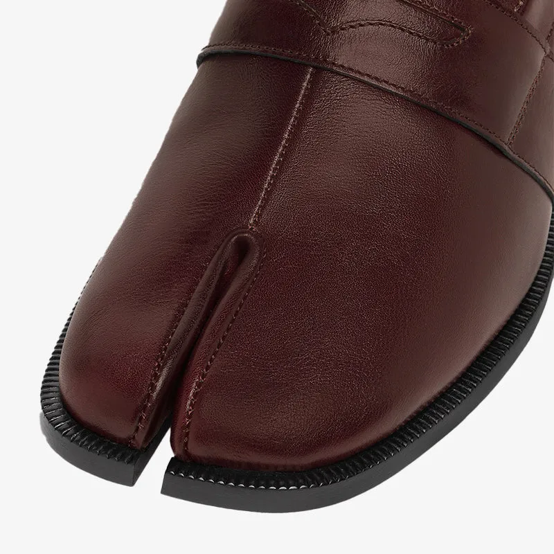 Versatile Shiny Leather Loafers