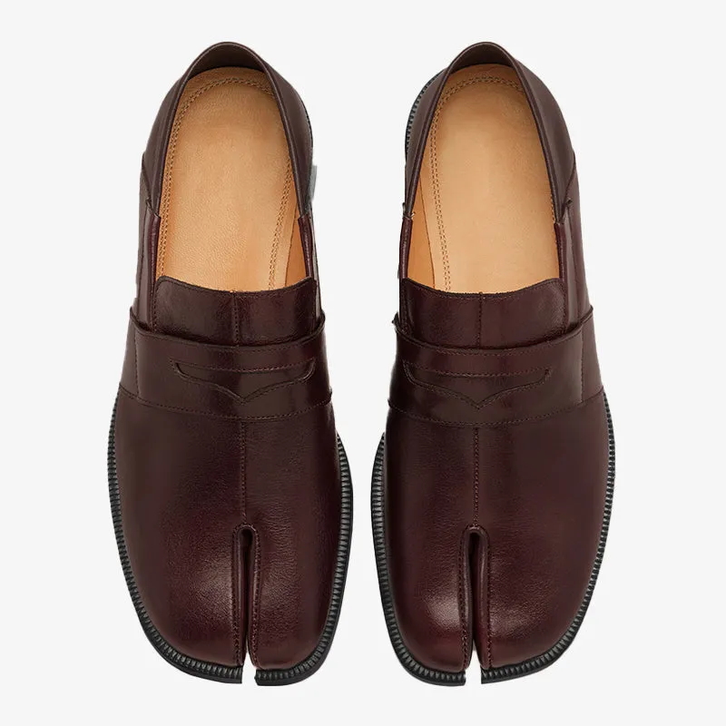 Versatile Shiny Leather Loafers