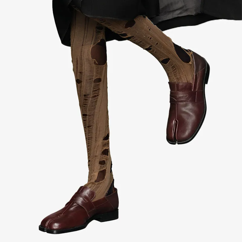 Versatile Shiny Leather Loafers