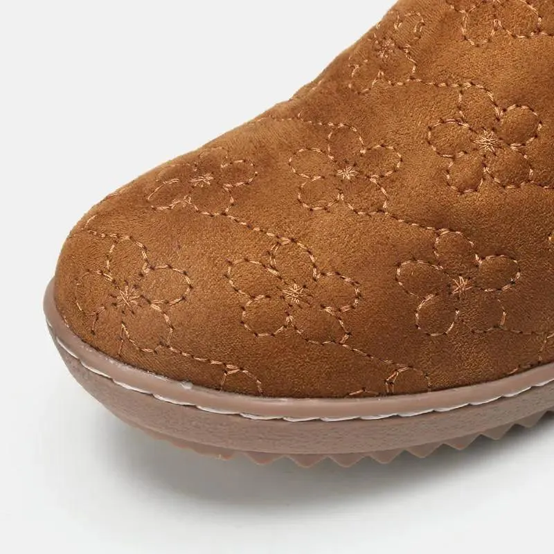 Warm faux fur slip on ankle boots 5 colors