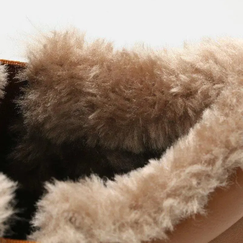 Warm faux fur slip on ankle boots 5 colors