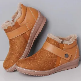 Warm faux fur slip on ankle boots 5 colors