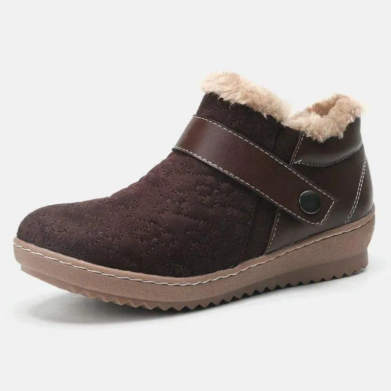 Warm faux fur slip on ankle boots 5 colors