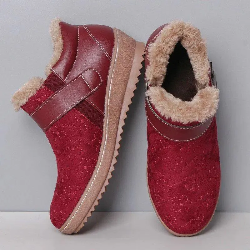 Warm faux fur slip on ankle boots 5 colors