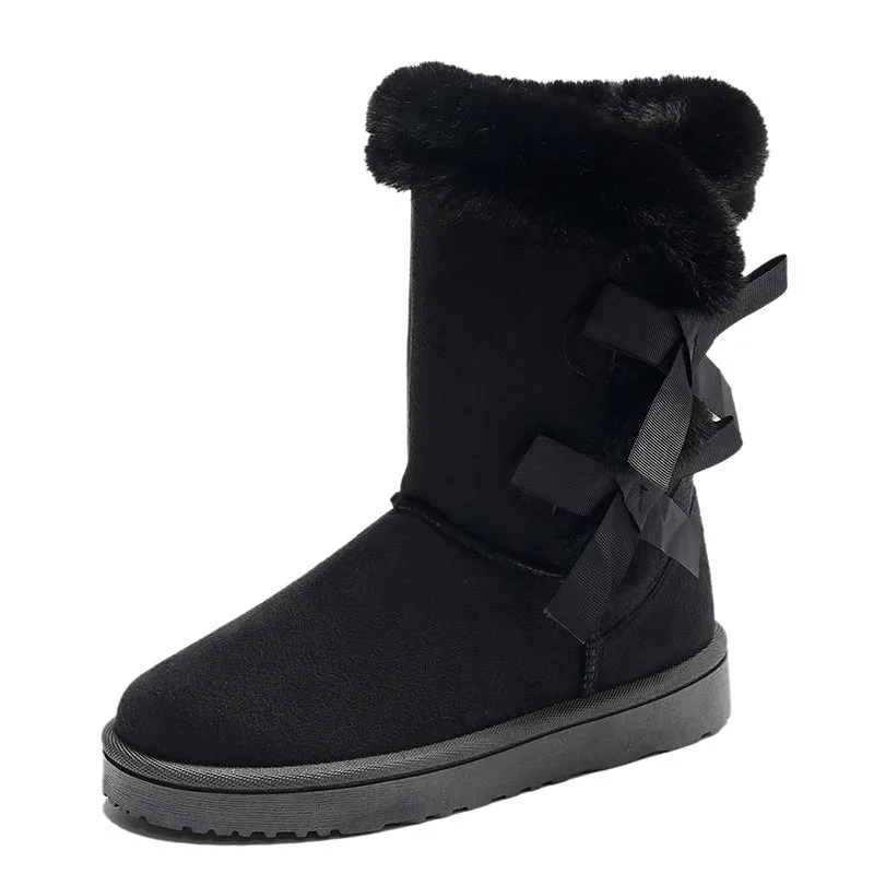 Warm fluffy ladies snow boots fur winter boots