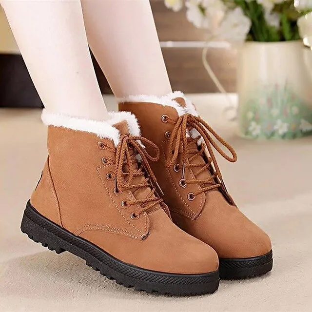 Women Snow boots warm fur plush Insole