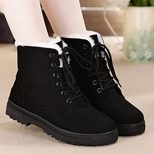 Women Snow boots warm fur plush Insole