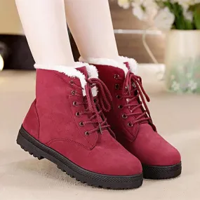 Women Snow boots warm fur plush Insole