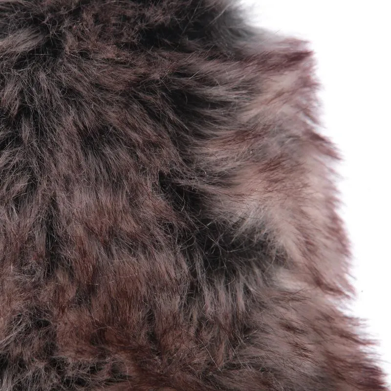 Women warm faux fur lining knee high wedge snow boots