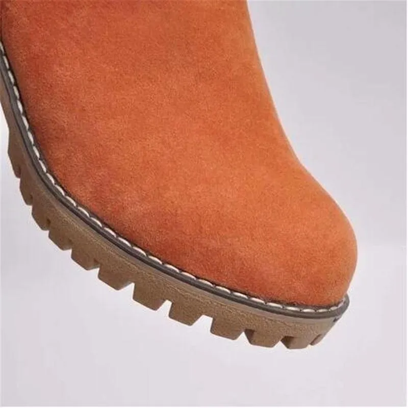 Women's chuky block heel ankle snow boots
