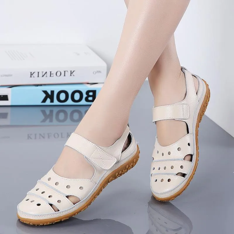 Women's closed toe hollow breathable loafers sandals