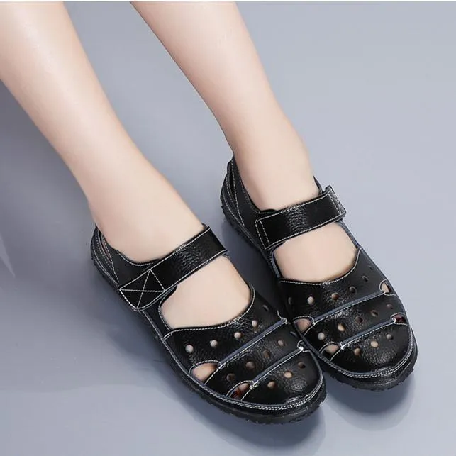 Women's closed toe hollow breathable loafers sandals