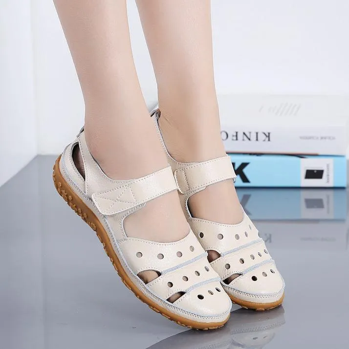 Women's closed toe hollow breathable loafers sandals
