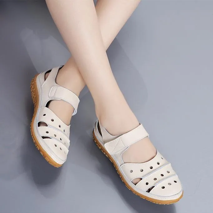 Women's closed toe hollow breathable loafers sandals
