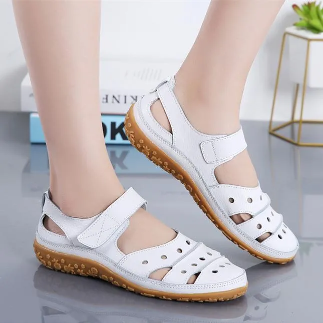 Women's closed toe hollow breathable loafers sandals