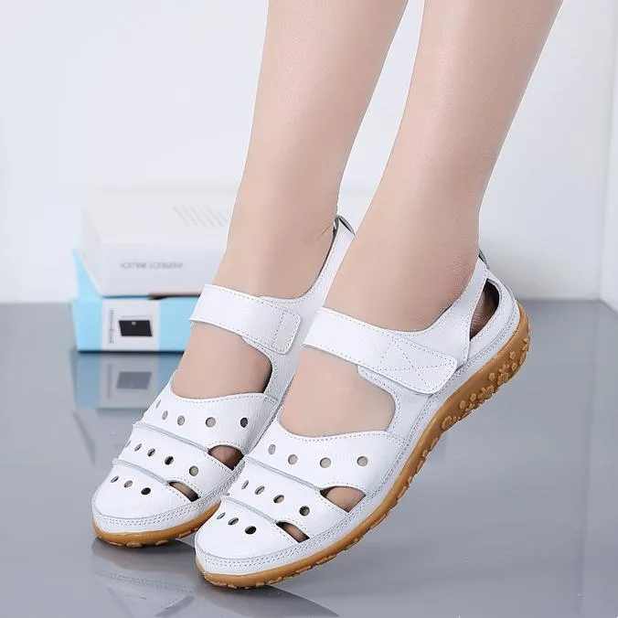 Women's closed toe hollow breathable loafers sandals