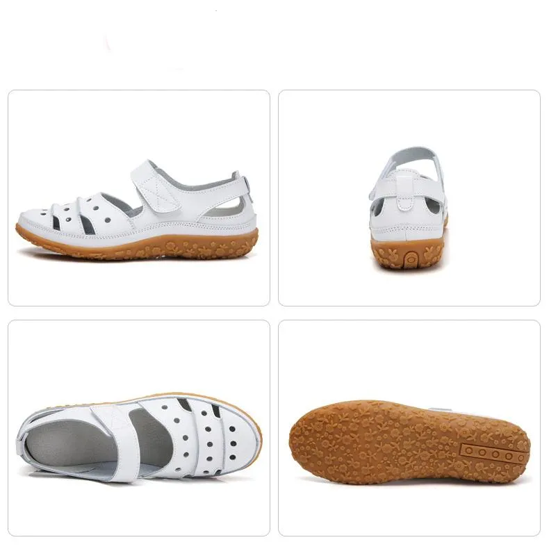 Women's closed toe hollow breathable loafers sandals