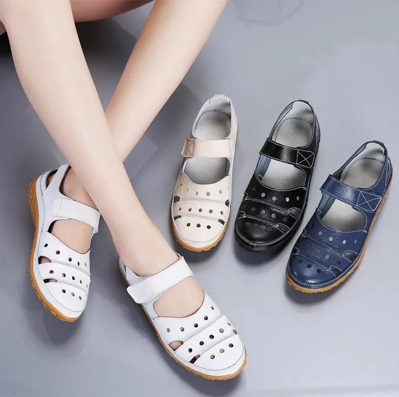 Women's closed toe hollow breathable loafers sandals
