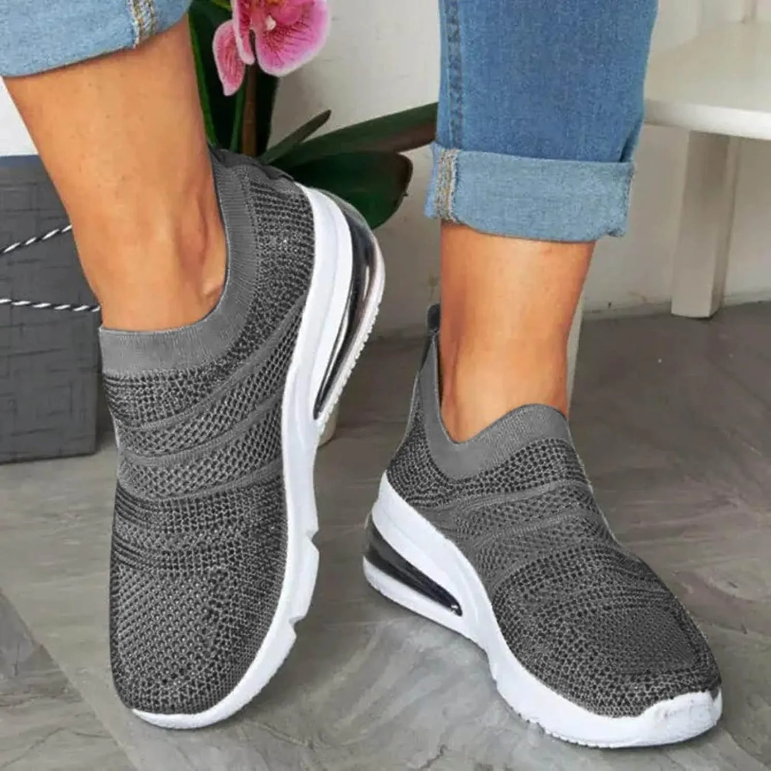 Womens Fashion Sneakers 2023 Wedge Heel Non Slip Work Shoes Women Wide Womens Athletic Shoes Wide Width Stylish Platform Sneakers for Women 2023 Zapatos Negros De Vestir Bajos para Mujer