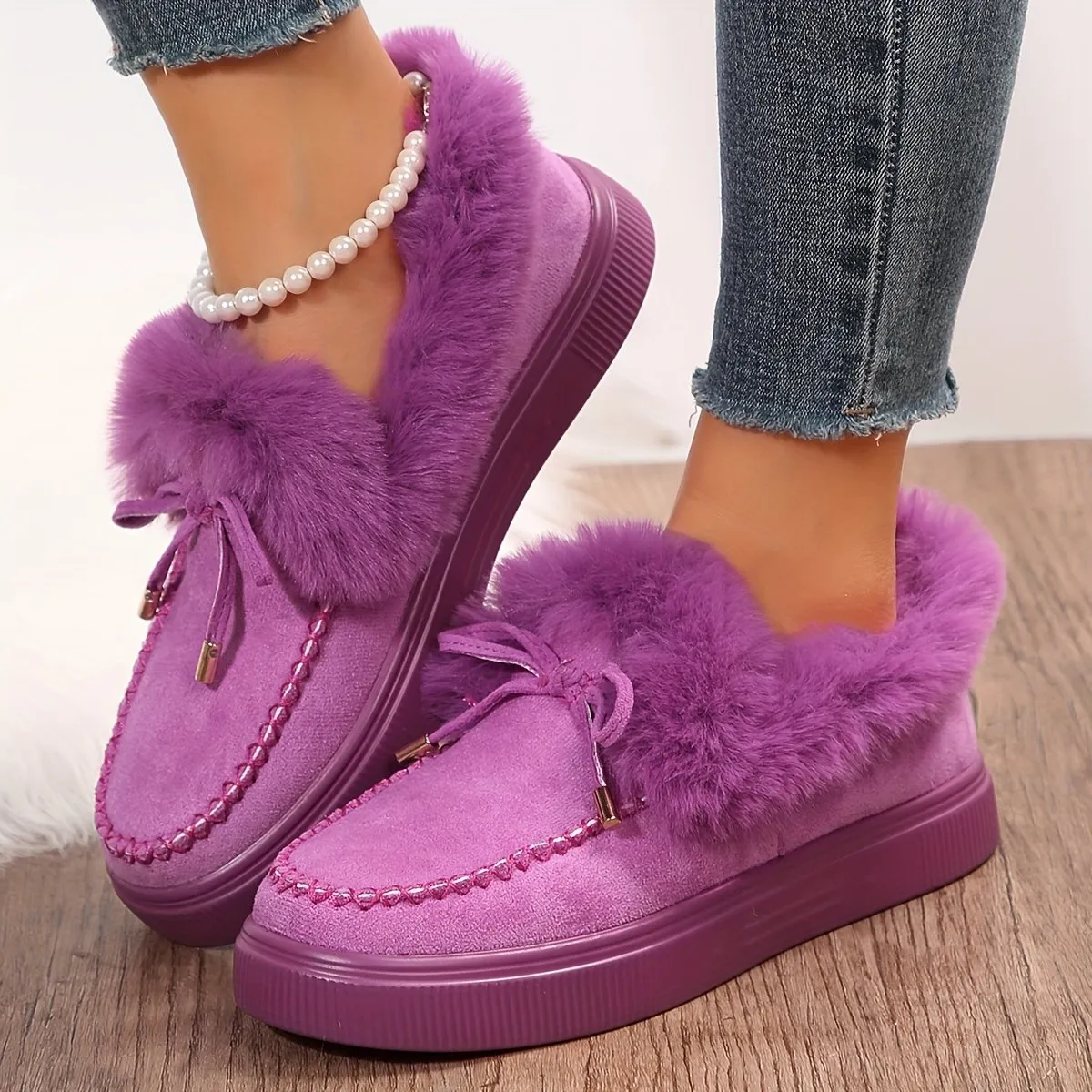 Women's Fluffy Fleece Lining Snow Boots