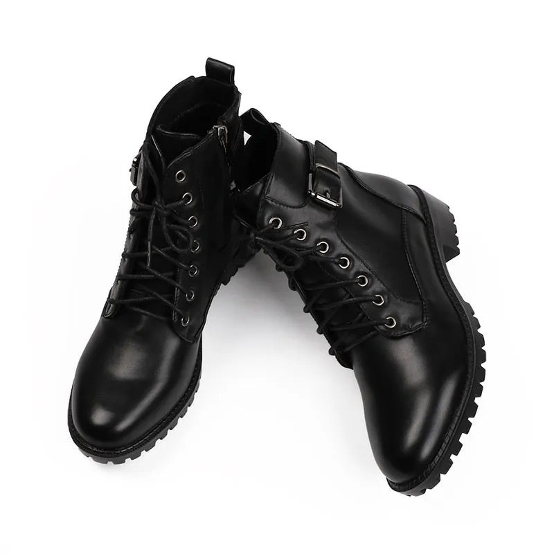 Women's Leather Ankle Boots With Warm Plush
