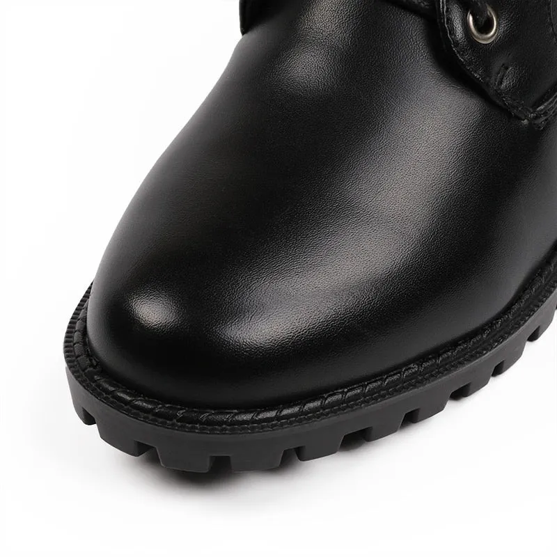 Women's Leather Ankle Boots With Warm Plush