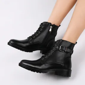Women's Leather Ankle Boots With Warm Plush