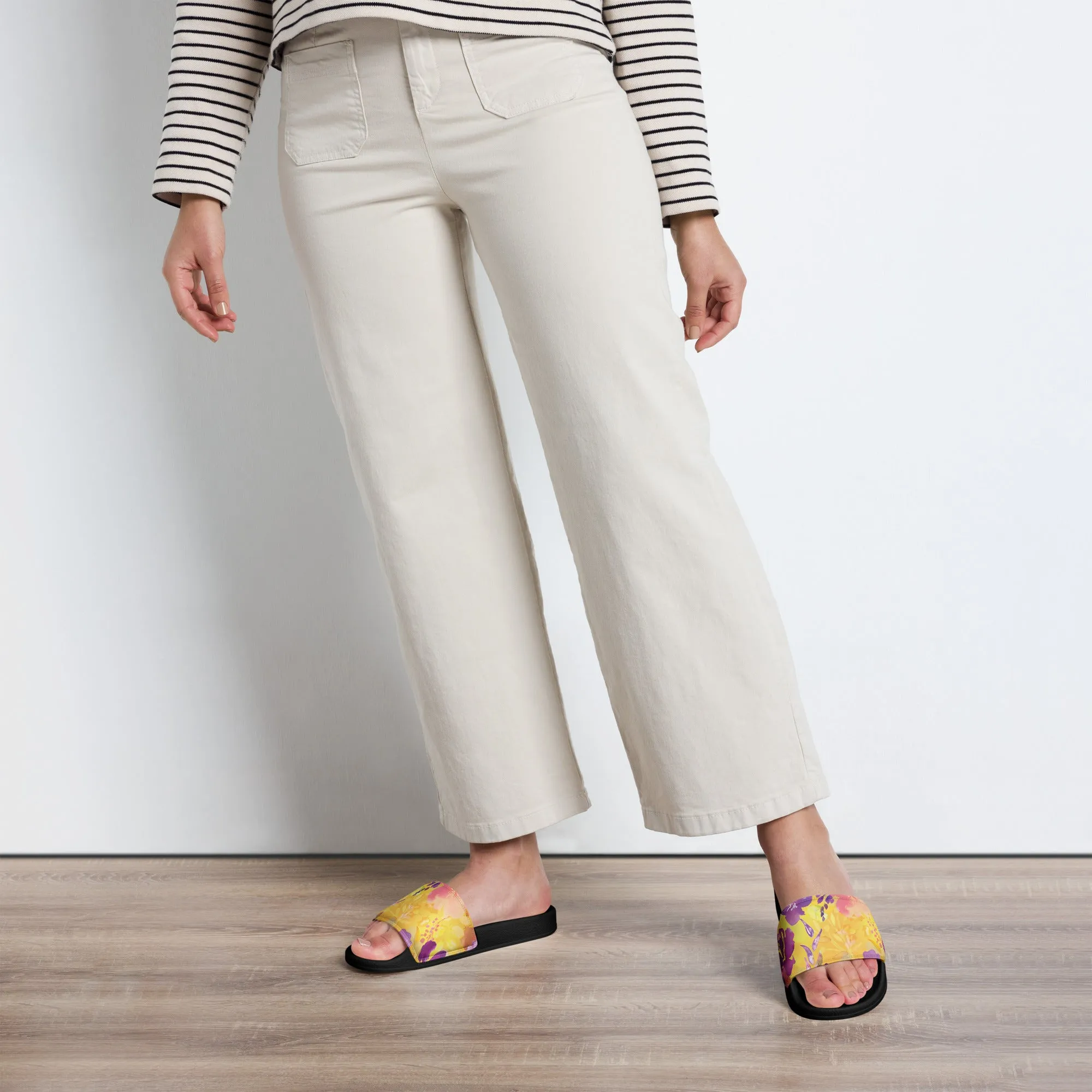 Yellow Floral Women's Slides for Effortless Summer Style